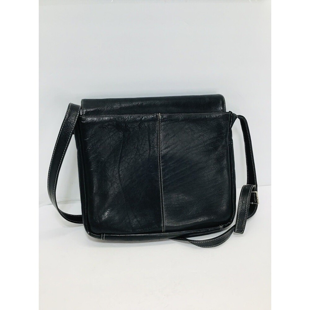Latico Natural Leather LARGE Yosemite Messenger Bag Laptop Unisex Men Black